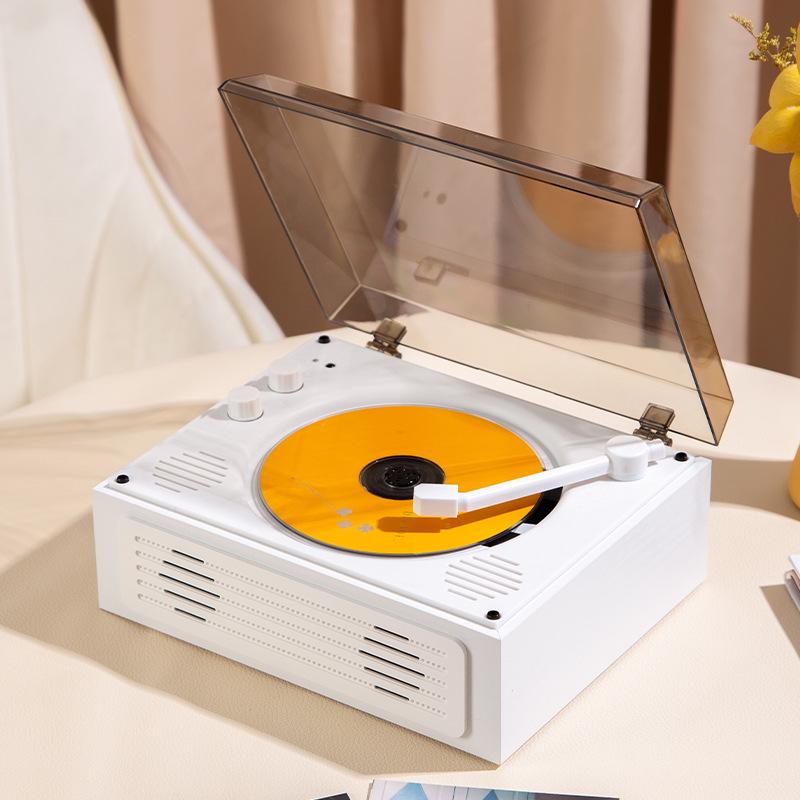 In Stock Portable Retro CD Player with Wireless Bluetooth and Record Album Capability