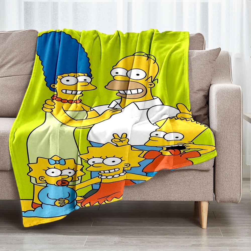 The Simpsons Theme Printed Blanket - Perfect for Couch, Bed, Travel & Outdoor Use | Machine Washable, Cozy & Durable.