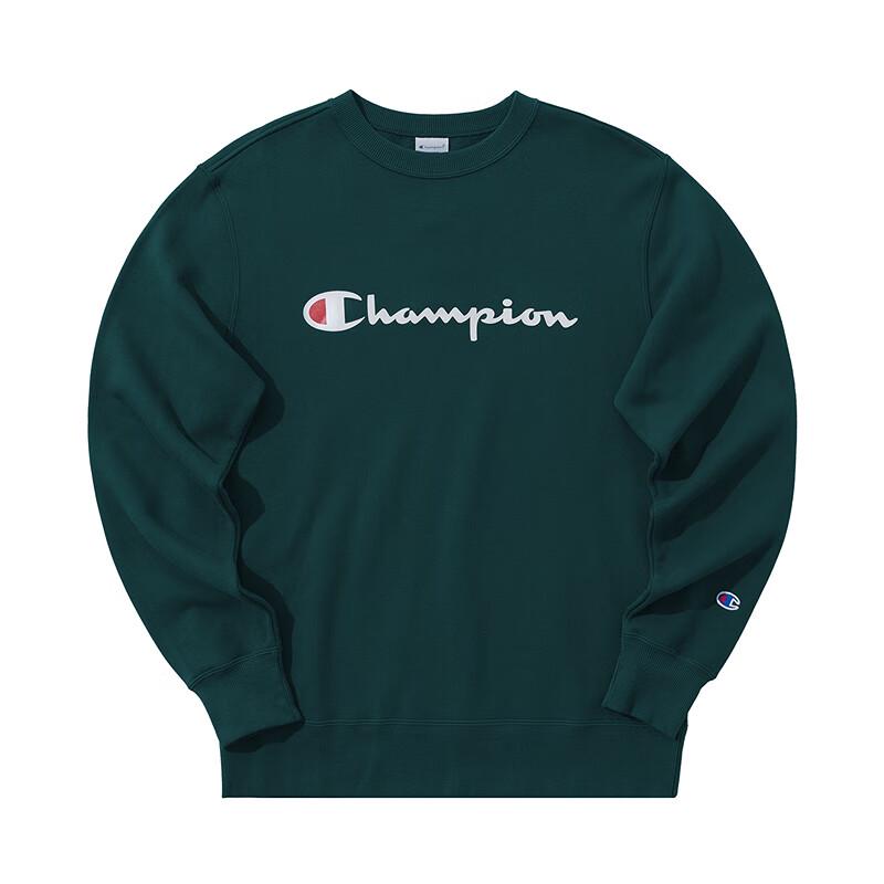Champion Men's Script Logo Fleece Lined Round Neck Sweatshirt