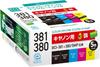 Ecorica Recycled Ink Cartridge Pack for Canon with Remaining Ink Level Packaged In Ecorica Envelopes 5-Color BCI-381+380/5MP Printers, EC-C381+380/5A,