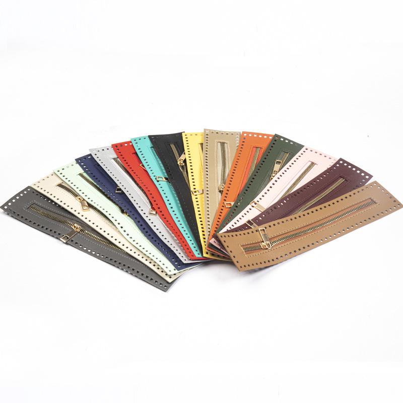 27 cm doppelseitige Leder-Reißverschluss-Utility-Handtasche Leder-Reißverschluss-Utility-Häkeltasche Beschläge Solider Reißverschluss Nähzubehör