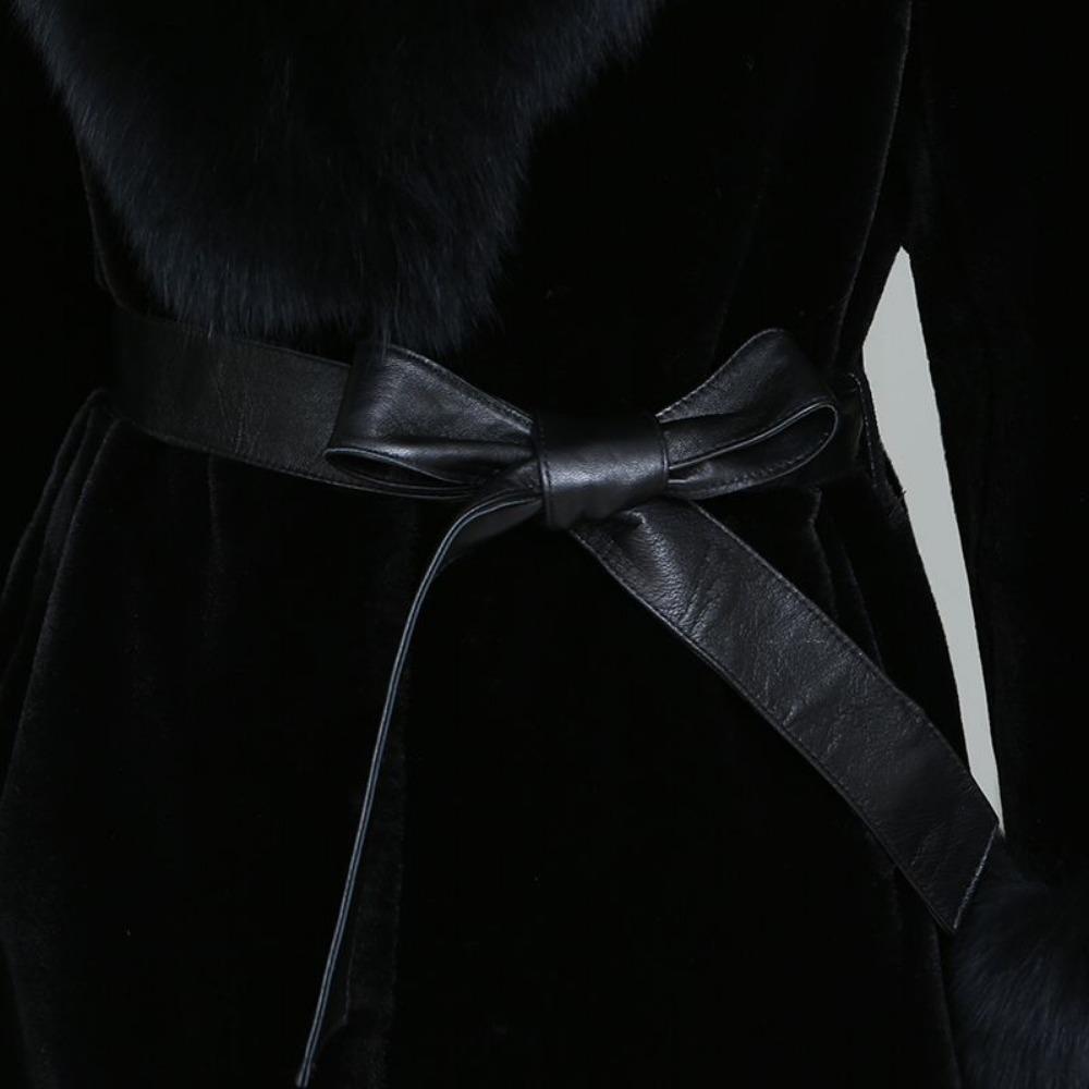 Winter Imitation Fox Fur Collar Fur Coat for Mothers Light Luxury Style High-end Temperament Warm Furry Coat