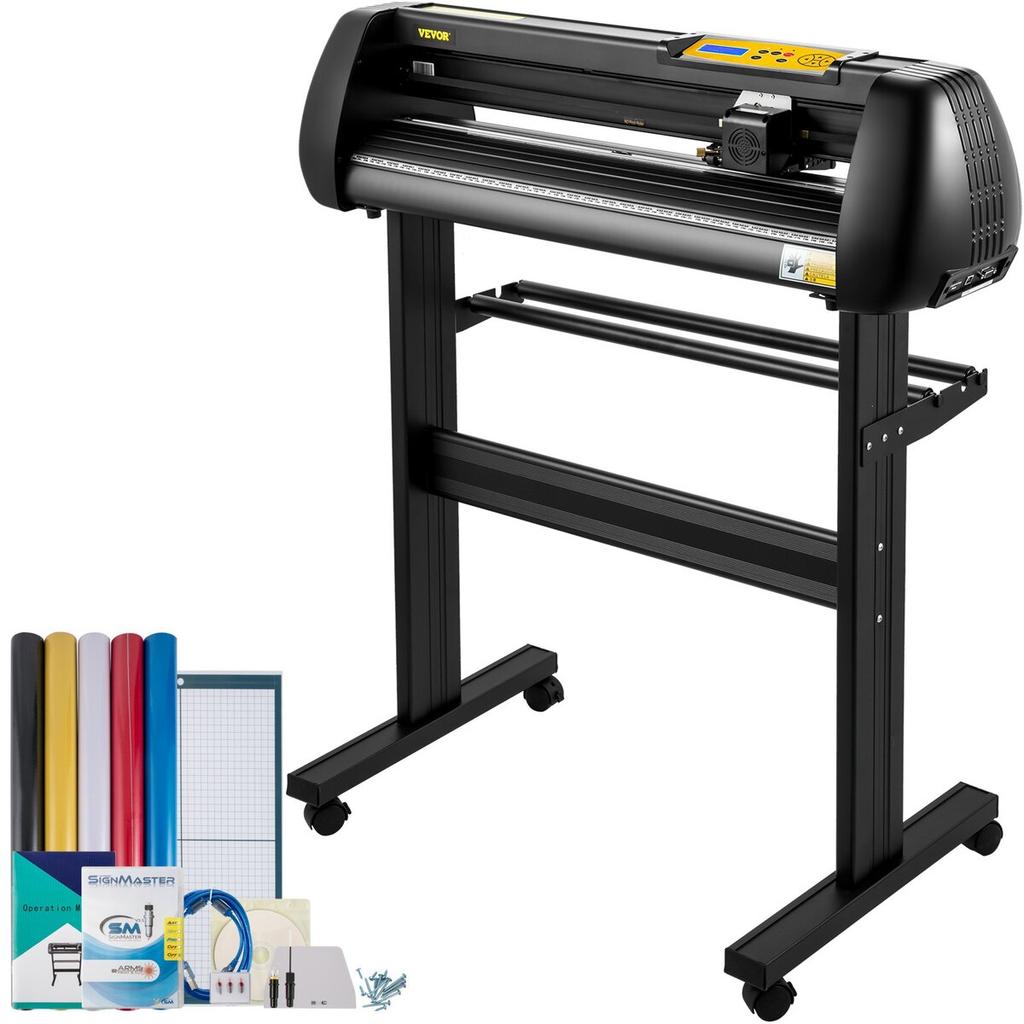 Vinyl Cutter Machine, 28-inch Cutting Plotter, Adjustable Speed and Force, DIY Cutting Machine Kit for Signs Banners Stickers with Floor Stand