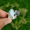 Natural Larimar Gemstone Promise Flower Ring Size 7 925 Silver For Girls