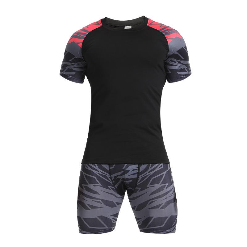 

Мужской быстросохнущий высокоэластичный фитнес-комплект 2025: Одежда для бега и тренировок по баскетболу облегающего кроя. M