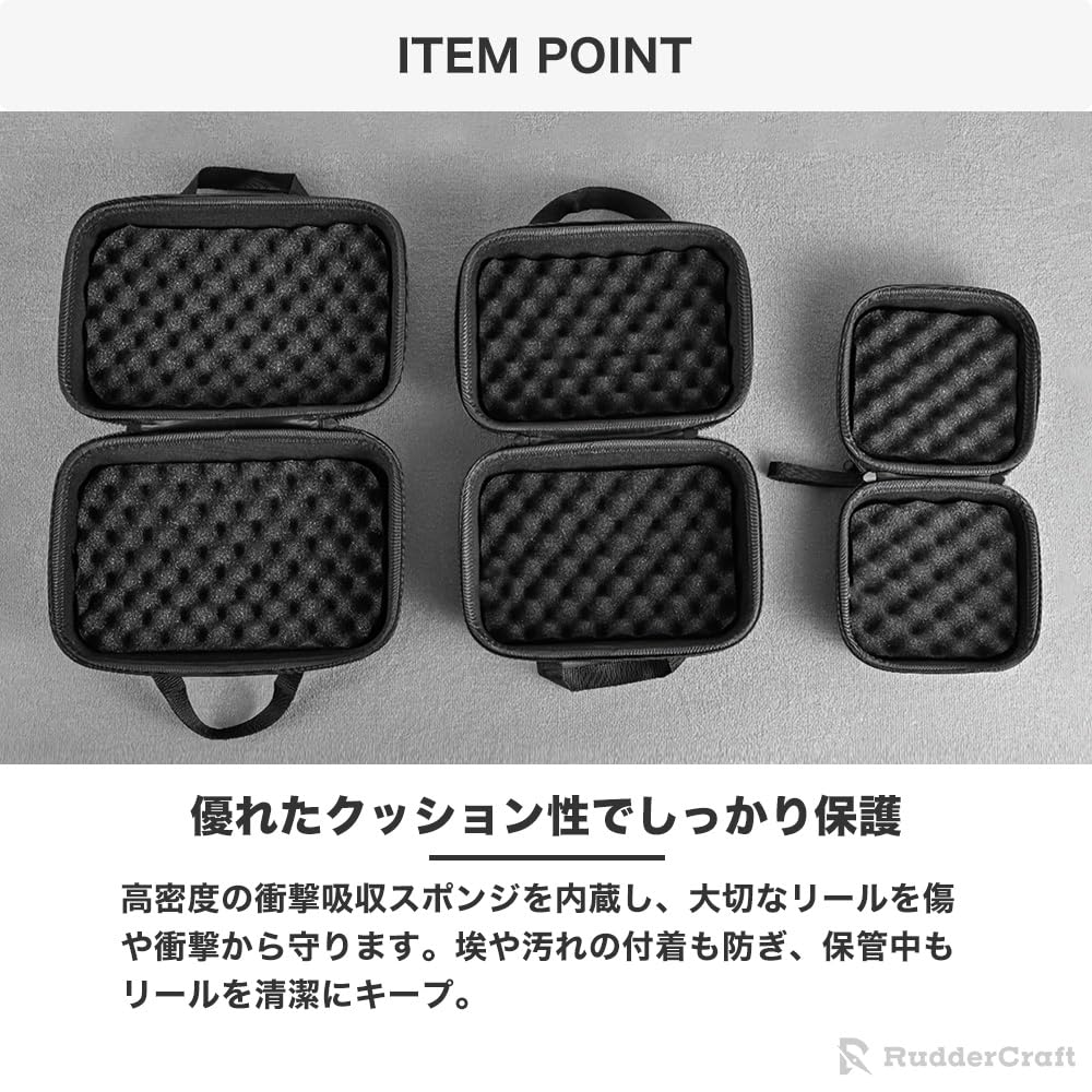 ReelKeeper Fishing Reel Storage Case for Spinning and Baitcasting Waterproof PU Hard Shell with Lightweight and Fits Large Sizes and Protective Reel