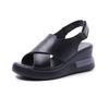 2021 summer new wedge heel sandals women's high heel open-toed platform muffin cross one-button sandals