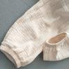 Pantaloni estivi per bambini coreani, casual, in cotone e lino, tinta unita, larghi e plissettati, pantaloni harem a vita alta per ragazze.