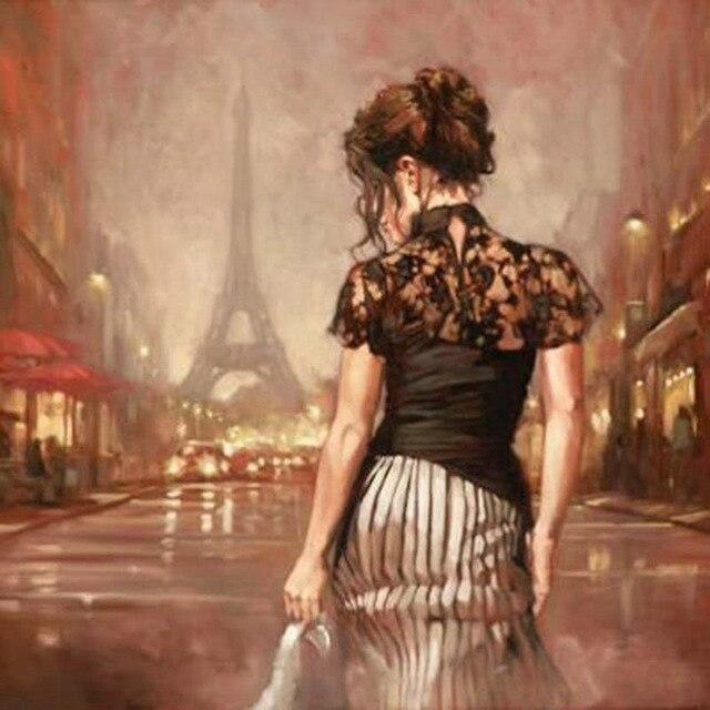 50X50CM 5D DIY Diamond Painting Portrait Girl Dance Full Square Round Mosaic Diamond Rhinestone Picture Woman Home Decor