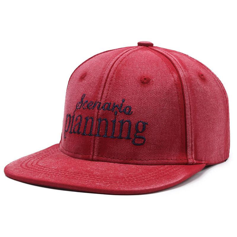 Embroidered Baseball Cap Retro Men Women Hip-Hop Cap Flat Brim Sun Hat