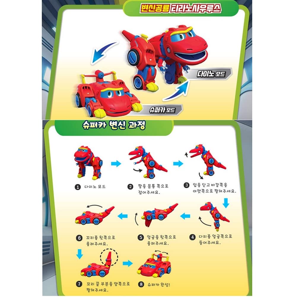 Set of 6 Go Go Go Dino REX TOMO Viki PING LOCKY Storm Transforming Dinosaur Mini Robots &