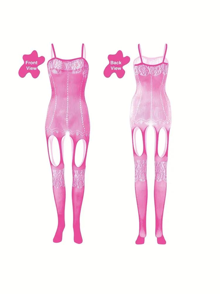 Women Sexy Lingerie Costumes Underwear Body Stocking Porn Catsuit  Lenceria Mujer Crotchless Catsuit Lace Bodysuit Lingerie BDSM