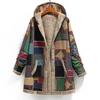Ladies Commuter Coat Cotton Double-sided Loose Top Winter Warm Fashion Ethnic Style Printed Hooded Coat