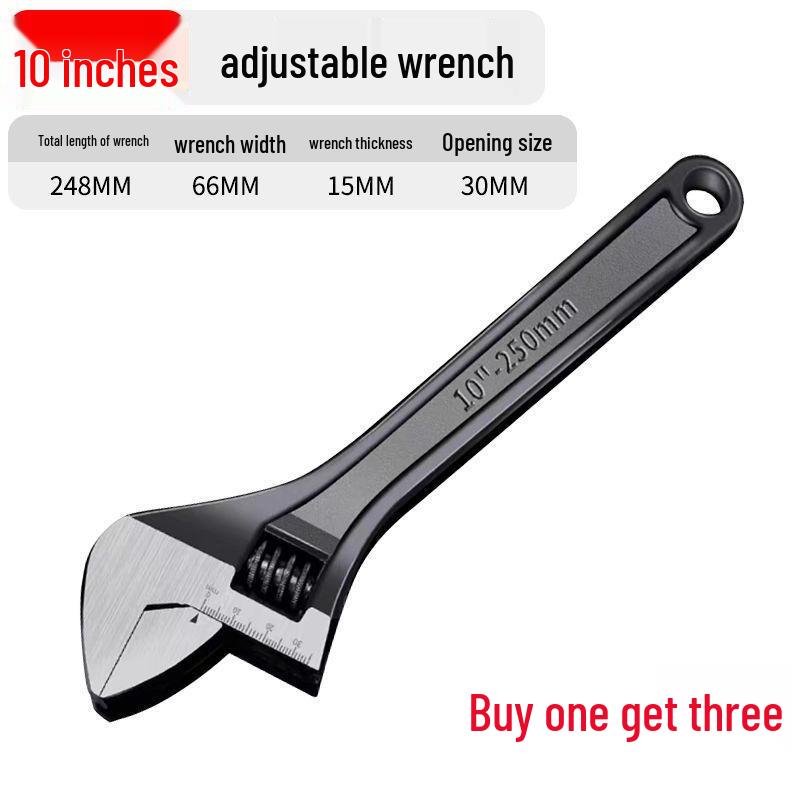 Multifunctional Thickened Adjustable Wrench - Buy 1, Get 3, Industrial-Grade, Fine Polished, Universal & Flexible.