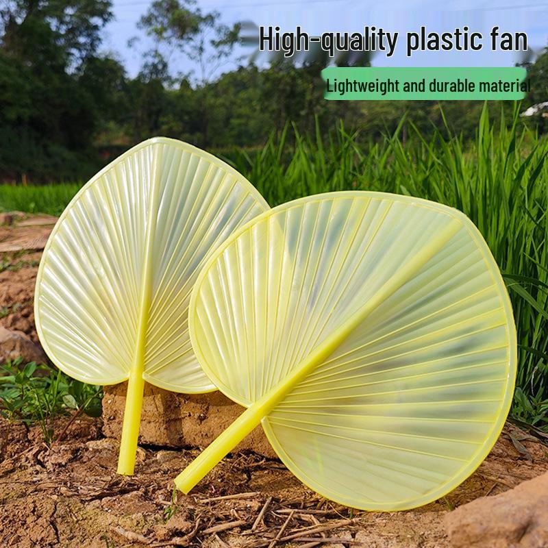 

Durable Thickened Hand-Cranked Banana-Style Summer Fan - Drop-Proof Large PU Fan 27x32 cm слонова кістка