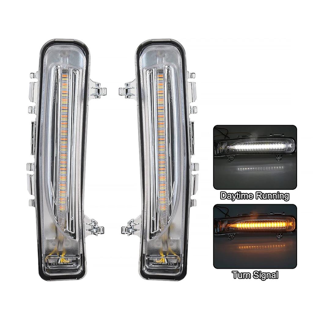 Car LED Daytime Running Light DRL For Ford Edge 2009 2010 2011 2012 2013 2014 Dynamic Turn Signal White Yellow Blue Fog Lamp 12V
