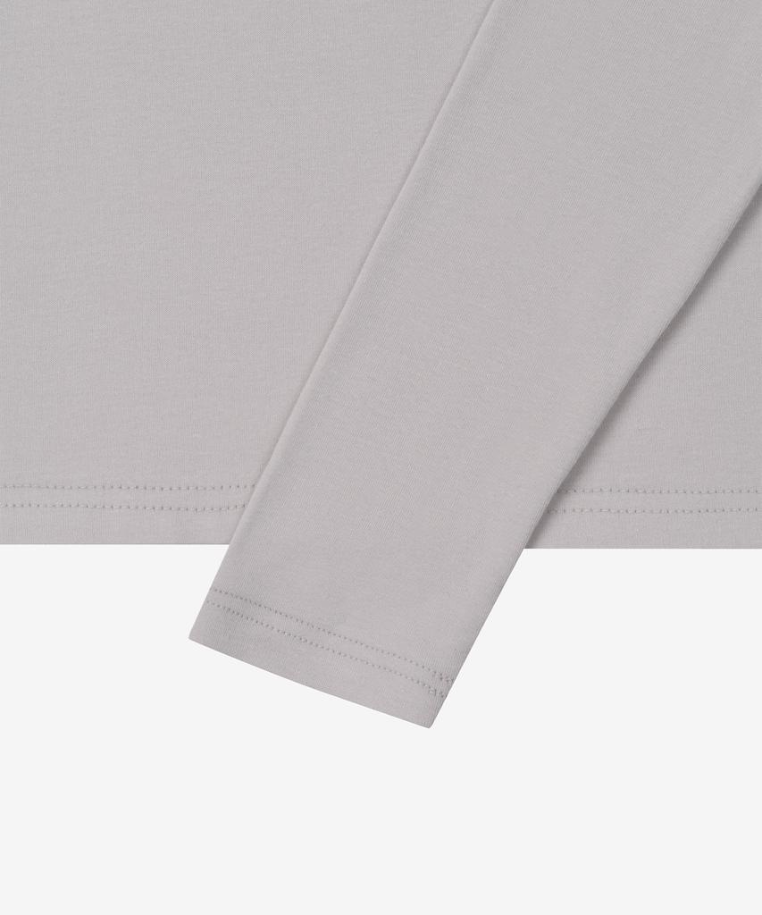 BASIKA Turtleneck Slit T-Shirt (Gray)