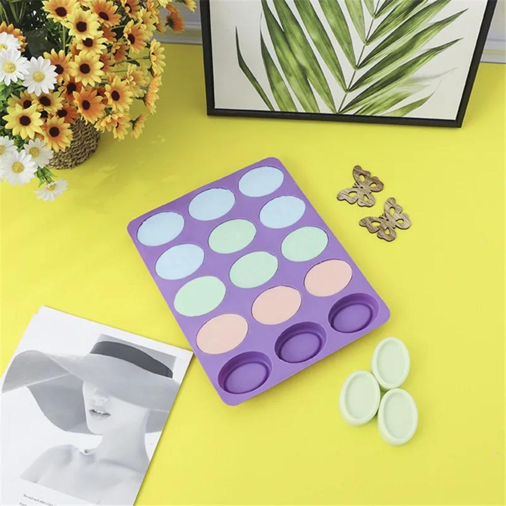 Silikonowe owalne formy do mydła 15 filiżanek ręcznie robione formy do świec pudding czekoladowy forma do pieczenia ciasta