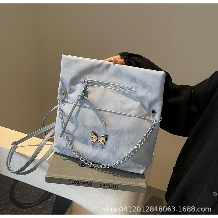 

Fashion Casual Backpack Women s 2025 New Large Capacity Travel Crossbody Folding Ear Bag Multifunctional Shoulder Bag синий