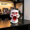 Creative Pencil Storage Gothic Skull Pen Holder, Realistic Zombie Head Makeup Brush Organizer, Large Capacity Desktop Resin Desk Organizer Container,