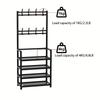 8 Hooks 4/5-layer Metal Frame Multi-Functional Shoe and Hat Rack | Space-Saving Large Capacity Storage, for Living Room, Entryway, or Corner Use