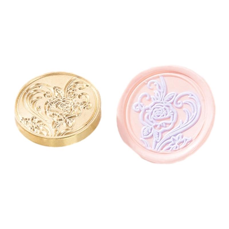Floral Pattern Wax Seal Stamp Head for Valentine Card Wedding Invitation Envelope, Exquisite Pattern Wax Seal Stamp Head