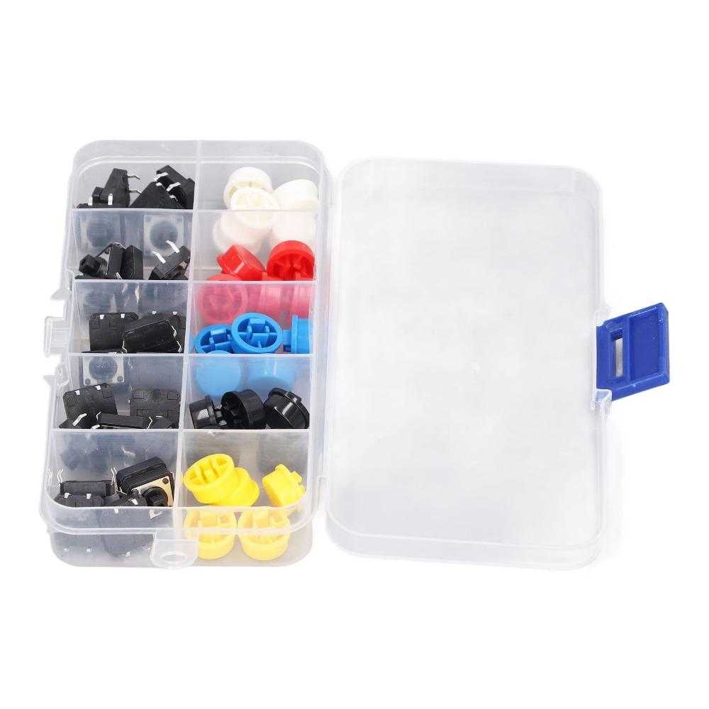 25 PCS 4 Pin SMD PCB Micro Switch Round Shape Tactile Push Button Kit  Microcontrol