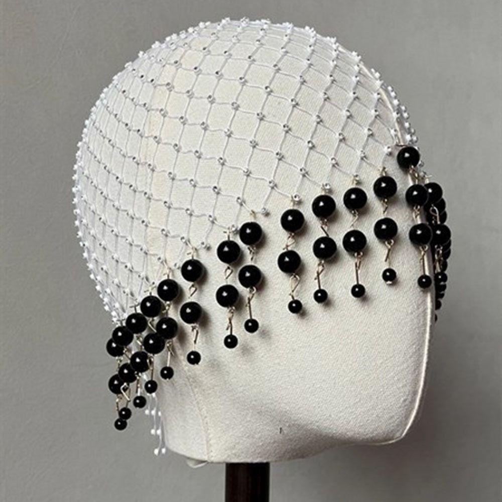 Hohles Perlenquasten-Haarhut Perlenquasten Luxus-Kopfbedeckungen Brautaccessoires