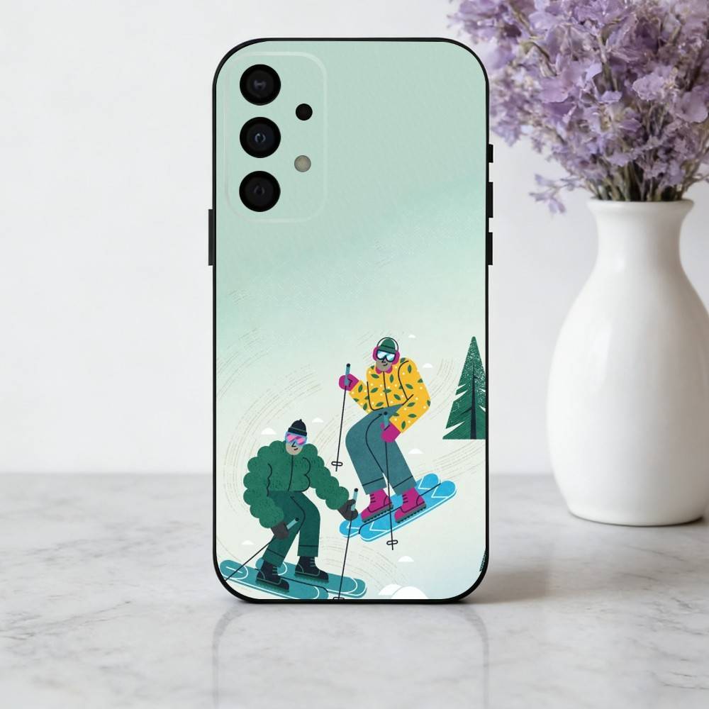 S-Schneeberg S-Skifahren Ski Handyhülle Für Samsung Galaxy A73,A72,A71,A70,A53,A52,A51,Andere Weiche Schwarze Hülle