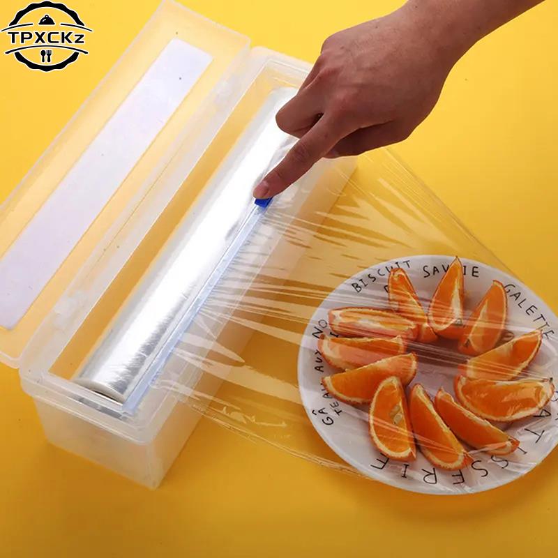 1pc Home Plastic Wrap Dispensers and Foil Film Cutter Food Cling Film Cutter Food Wrap Dispenser Cutter Kitchen Tool Accessories