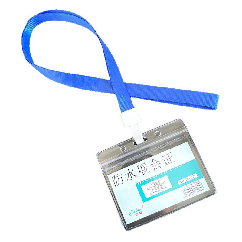 Pack of 50 - 1.5cm Wide Employee ID Badge Lanyards with Integrated Buckle and Card Holder