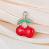 Teamer 5pcs/Lot Enamel Cherry Charms Pendant Stainless Steel For Necklace Bracelet Making Fashion Accessory Romantic Jewelry