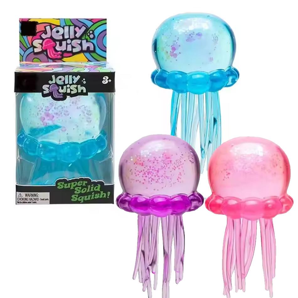 New Trending Nee Doh Jellyfish Squish Toy, Soft Jelly Squeeze Stress Relief Fidget Toy, Sensory Needoh For Kids & Adults