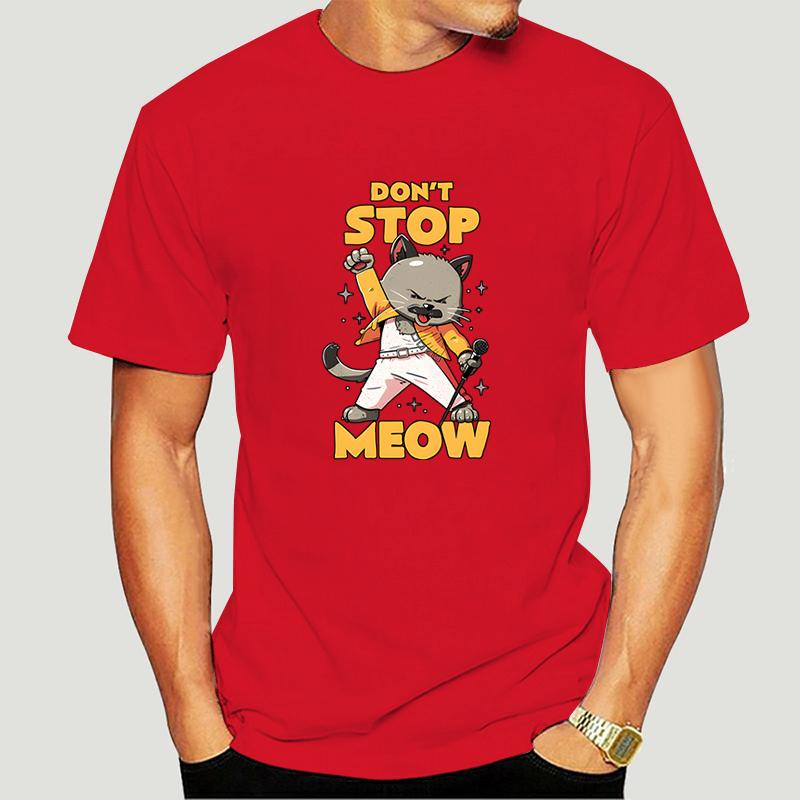 Lustiges Grafik-T-Shirt DON'T STOP MEOW Herren T-Shirt Druck Rap Rock Katze Kurze Ärmel Hip Hop Streetstyle Niedlich Cool Herren T-Shirts