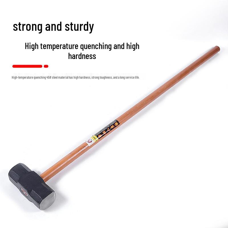 1.2m Wooden Long-Handle Octagonal Demolition Sledgehammer for Heavy-Duty Construction