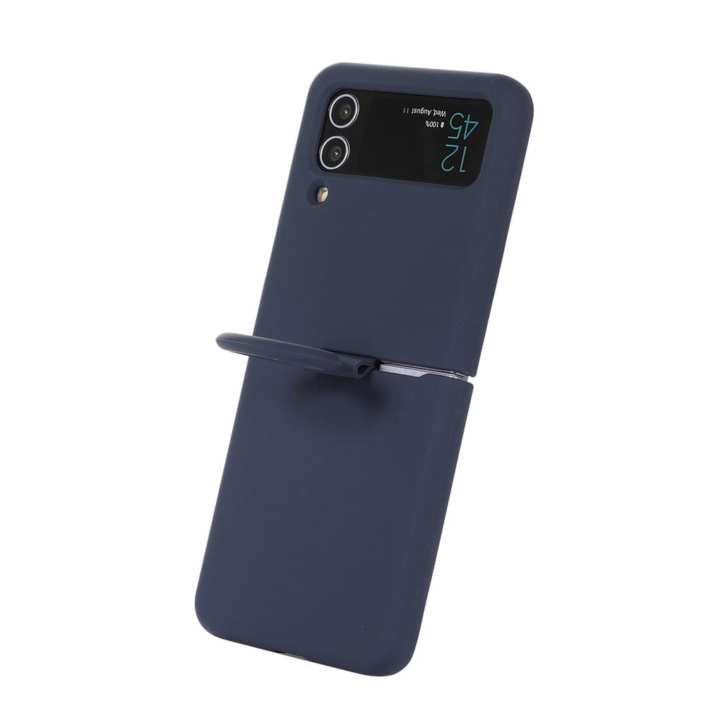 Tekutý silikonový jednobarevný skládací kryt s kroužkem pro Samsung Galaxy Z Flip 4 3 Flip4 Flip3 Nárazuvzdorná ochrana Měkký kryt