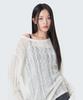 MIXXO See-Through Cable Loose Fit Long Sleeve Knit_Miwkag642T