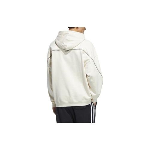 adidas Originals Solid Color Pullover Hoodie for Men, Yellow and White