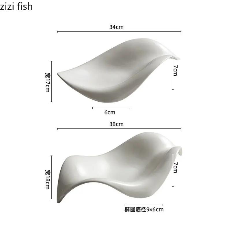 Farfurie ceramică, farfurie de servire neregulată, farfurie pentru salată, gustare, desert, farfurie, sashimi, farfurii de culoare solidă, veselă