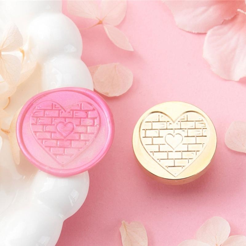 2Pcs Love Heart Seal Stamp, Wedding Themed Seal Stamp Head for Seal Invitations, Valentines Card, Package Embellishment