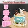 Rabbit Chocolate Silicone Molds 4 Pcs, Easter Bunny Ears Carrots Fondant Mold for Cake Decoration Candy Sugar Cupcake Topper Easter Party Polymer