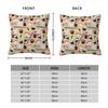 Kawaii Sushi Pillowcase Polyester Linen Velvet Pattern Zip Decorative Pillow Case Home Cushion Case 45X45