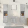 4 Piece Bathroom Furniture Set Concrete Grey Particleboard