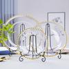 European-style Phnom Penh Transparent Glass Beads Plate Pearl Plate Western-style Salad Tray Home Wedding Decoration Plate