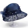 Elegant temperament organza hat women's spring summer bucket hat versatile top hat travel sun hat