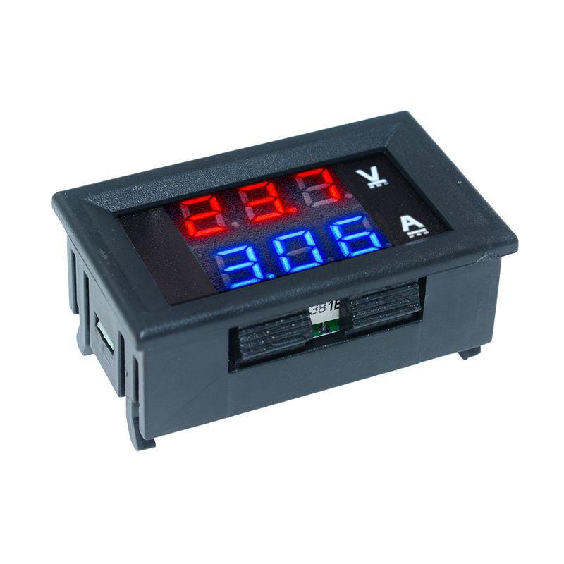 Digital LED DC Current Voltage Meter, Dual Display: 0-100V/200V, 10A/50A/100A Ammeter