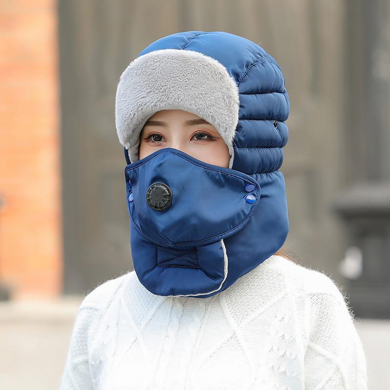 Winter Outdoor Men Women Windproof Ear Protection Face Protection Feng Hat Cycling Goggles Thick Anti Cold Hat Warm Cotton Hat