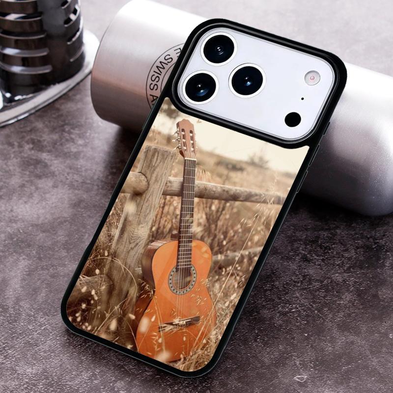 Musical Violin Guitar soft Phone Case for iPhone 17 16 15 Pro Max Air 14 13 12 11 Plus Shockproof Capa Cover