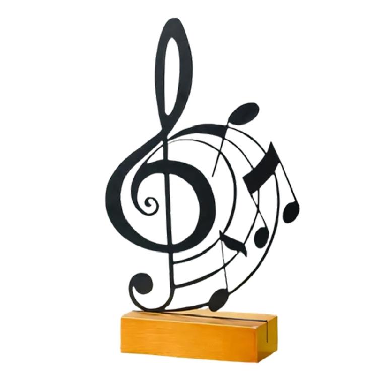 Artistic Metal Note On Wooden Base Stylish Room Decoration Ideal For Gift And Display