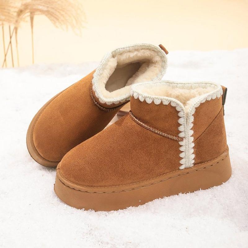 Winter new thick-soled velvet thickened snow boots for women, large size warm sewing bag, short boots, cotton shoes for women